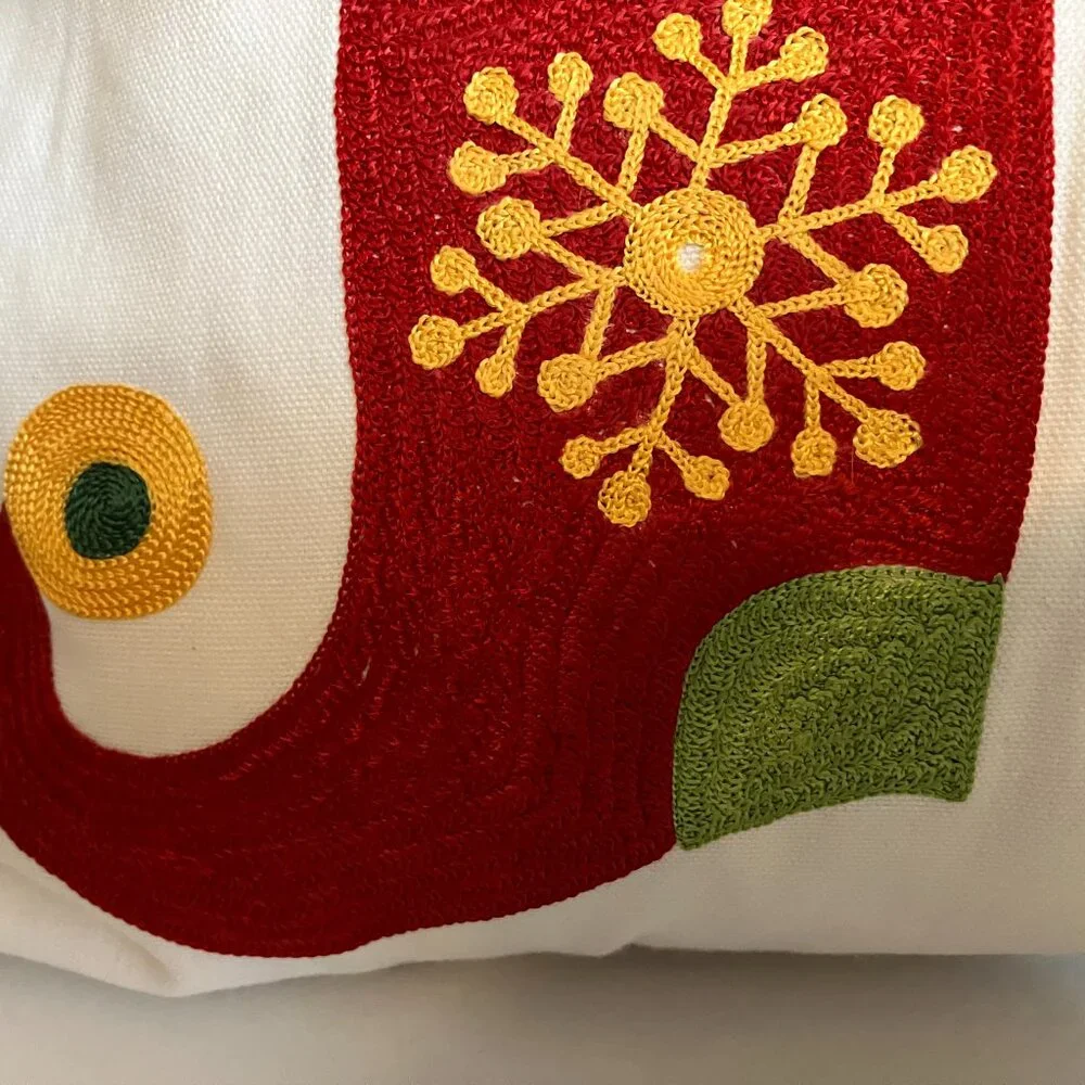 Devi Designs Pillow Embroidery Design Christmas JOY 24 x 12 Embroidered W/Tags.